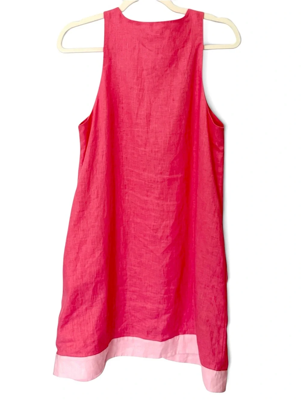 STAUD Allori Dress 100% Linen Size Med Paradise Coral Pink Pearl New! - Picture 5 of 10